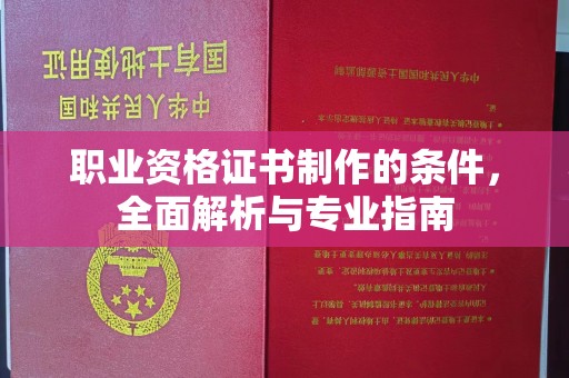 蒙自职业资格证书制作的条件，全面解析与专业指南